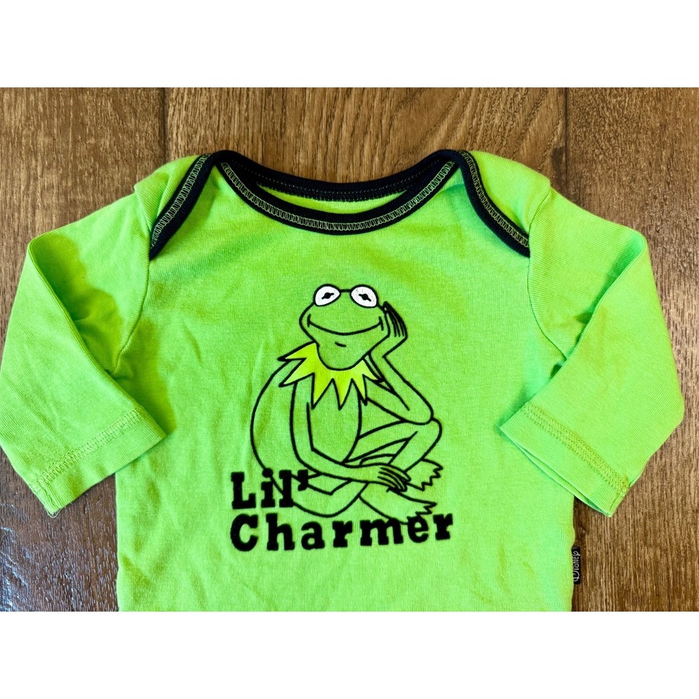 Disney Baby Bodysuit 0/3 Months Muppets Kermit the Frog One Piece Lil Charmer